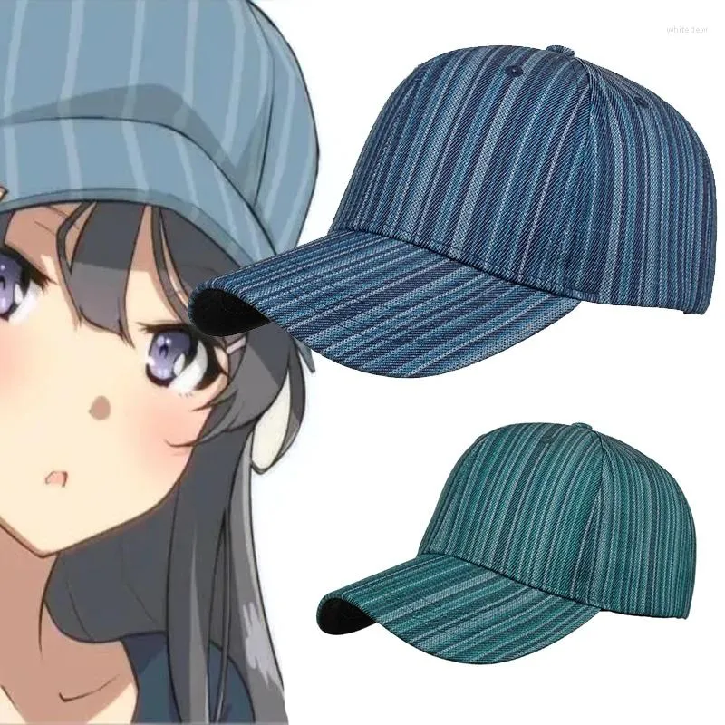 Berretti a sfera 2024 Primavera Estate Berretto da baseball Uomo Donna Anime Figura Cappello Cosplay Sakurajima Mai Cappelli a strisce Moda giovane Gorras