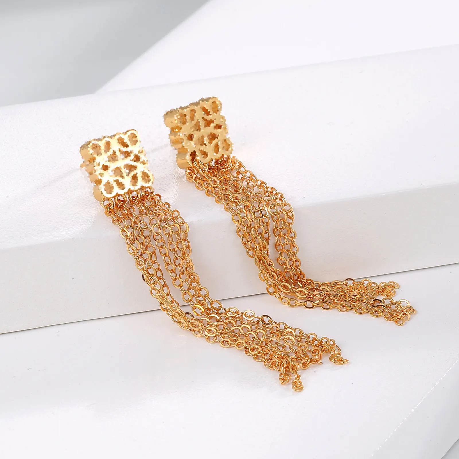 Earrings Designer For Women 925 Sterling Silver Openwork Floral Chain Tassel Earrings For Girls Female