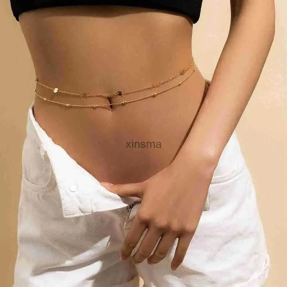 Other Jewelry Sets Belly Chain Sexy Body Coin Waist Female Suit For Women Snake Bone Double Layer Jewelry Decor Bra Bikini Beach Harness Bijou Sets YQ240204