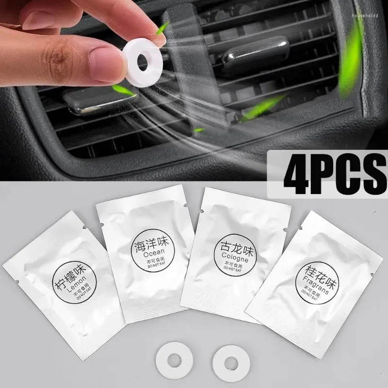 4PCS CAR AIR AIN OUTELT SULPLING FREFSENER CONDITIONER VENT CLIP用の4PCS PE香料用タブレット