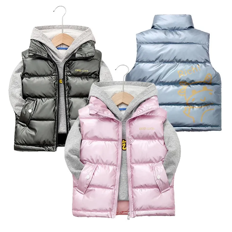 Autunno Inverno Bambini Gilet Moda Giacca senza maniche per ragazze Ragazzi Gilet di cotone Cappotti 3-10 anni Abbigliamento per bambini Capispalla 240130