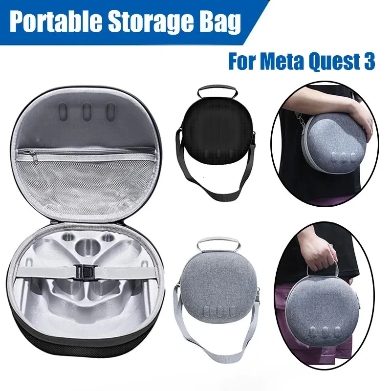 Portable Case For Meta Quest 3 Travel Carrying VR Larger Capacity Storage Bag Protective Accessories 240130