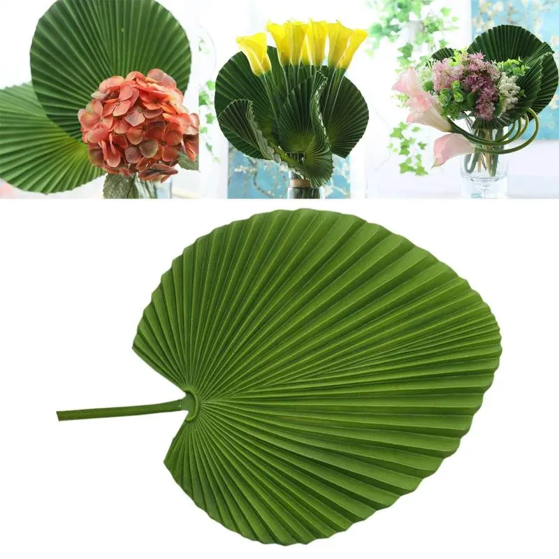 Fan tropical de la PU de la hoja de palma artificial de las flores decorativas para casarse los apoyos del Po