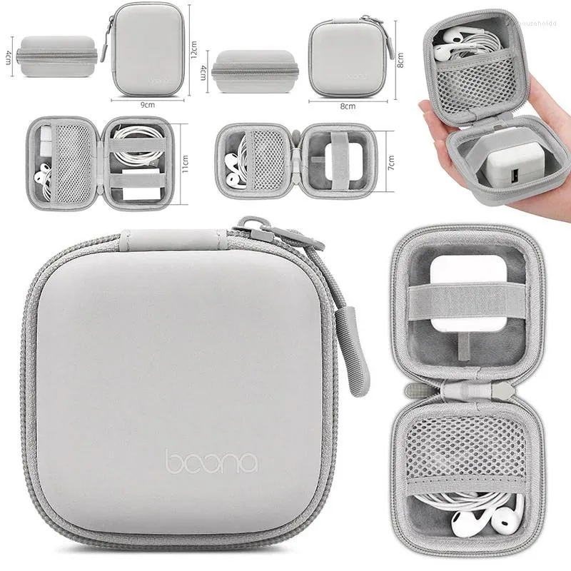 Borse portaoggetti Custodia rigida portatile Mini borsa per gadget digitale Custodia protettiva in pelle EVA per auricolare Bluetooth Cavo dati Scatola protettiva per disco U