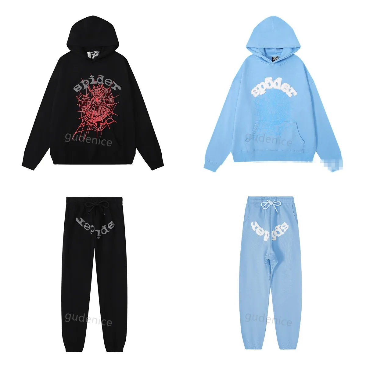 spider hoodie sp5der spyder trainingspak joggingbroek Losse hoodie Lange mouw High street Hoge kwaliteit Foam Spider Web Grafisch Roze Sweatshirts Dames pullover Hoody