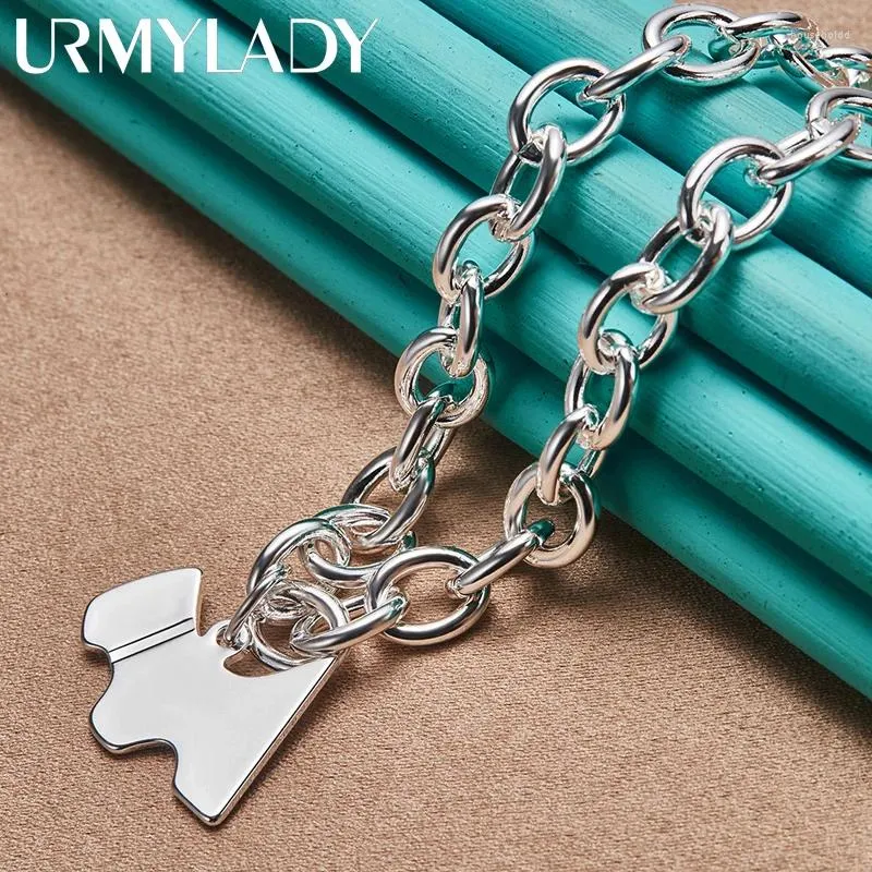 Ciondoli URMYLADY Collana con pendente da 18 pollici in argento sterling 925 con cane fortunato per le donne, gioielli di moda per feste di fidanzamento di nozze