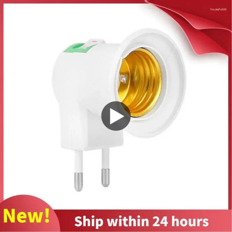 Lamphållare White E27 220V SCREW MUN MUNN NIGHT LIGHT Socket EU Plug Holder Adapter Converter Can Luting With On/Off Switch