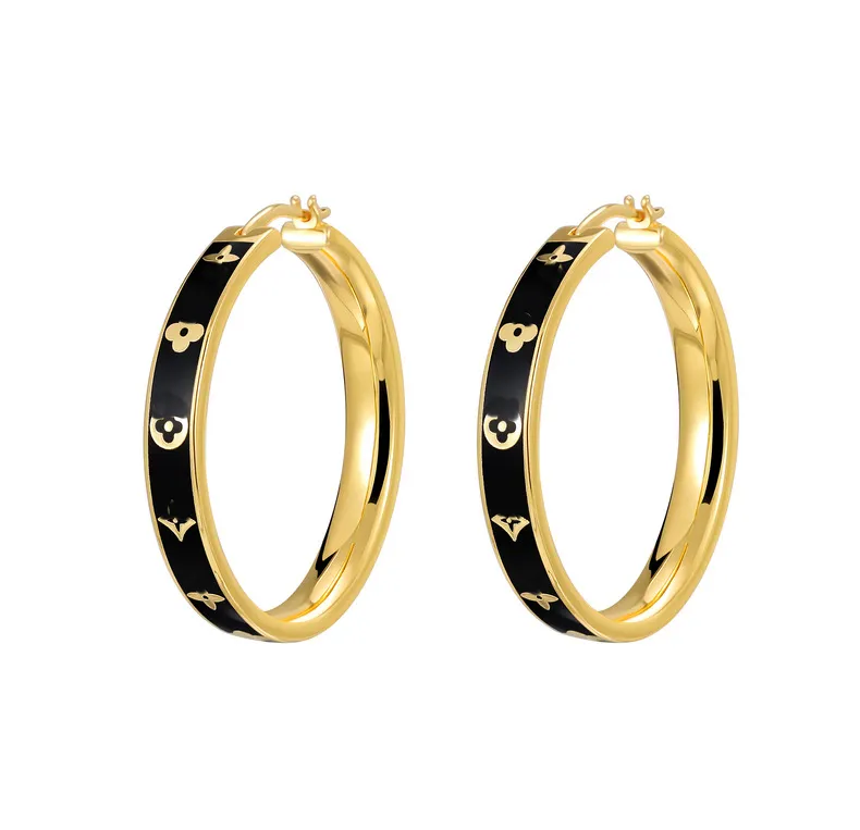 Earrings Designer For Women 18K Gold Plated Hoop Stud Earring For Girls Female Jewelry Gift