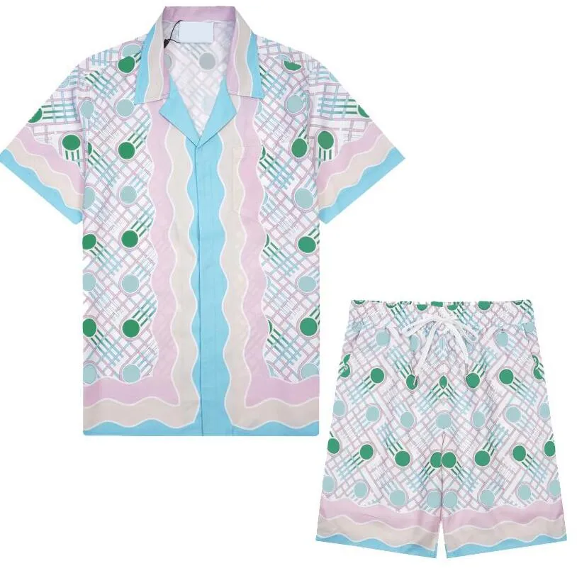 Summer Mens Tracksuits Summer Beach Men Shool Suits Hawaiian Shirts 세트 패션 짧은 슬리브 셔츠 인쇄 Tshirts 멀티 스타일