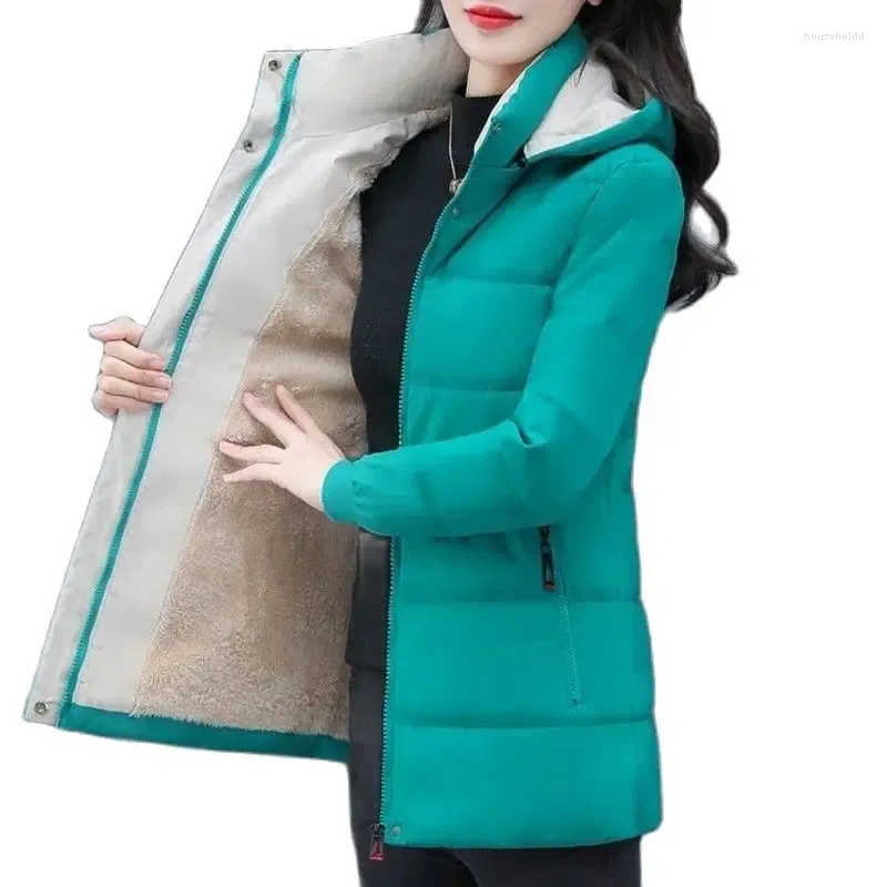 Women's Trench Coats Down Cotton-Padded Jacket Winter Coat Add Velvet Thicken Fashion Top-Grade Lady Keep Warm Clothes