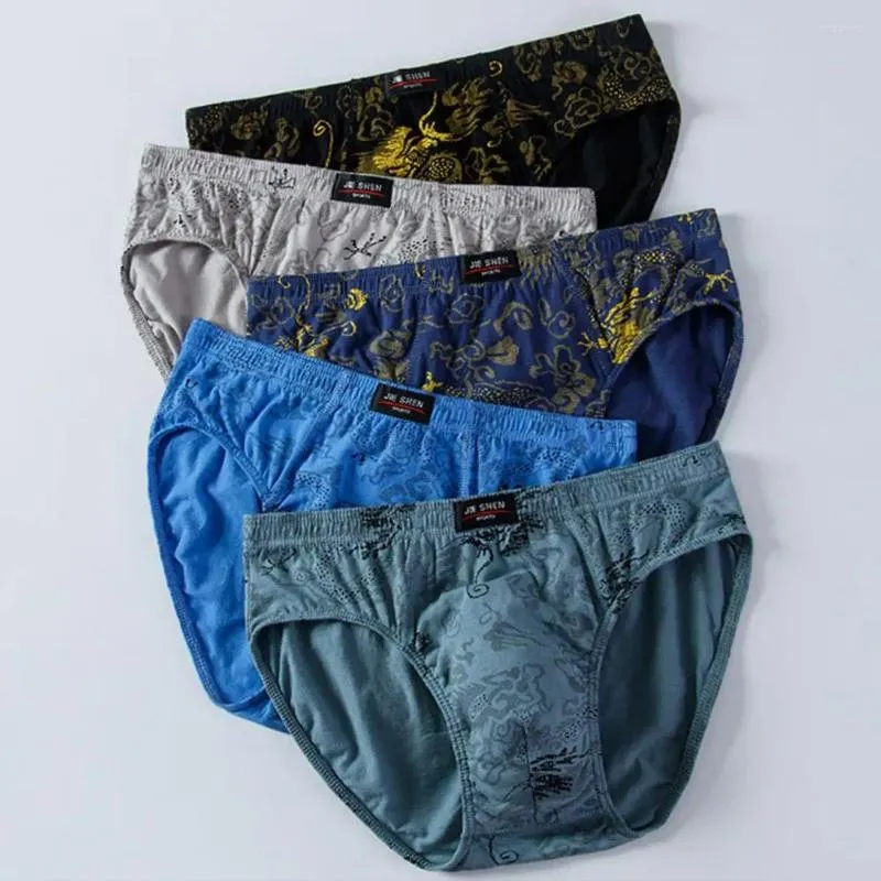 アンダーパンツ薄いスタイリッシュなグッドストレッチミッドライズブリーフプラスサイズの男性ファッションプリント睡眠のためのファッションプリント