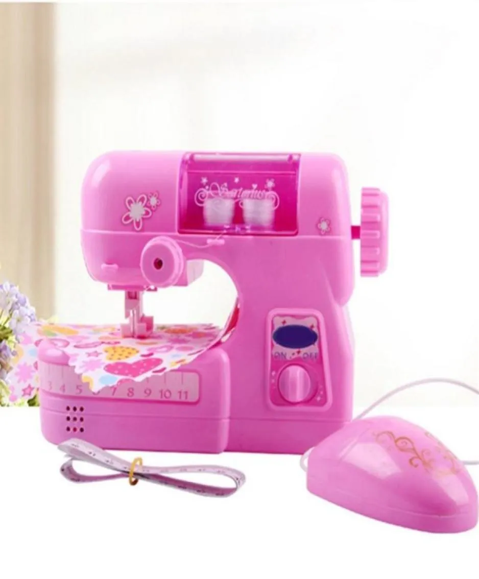 Máquina de costura infantil pequena elétrica, conjunto de brinquedos para casa hfing9714149