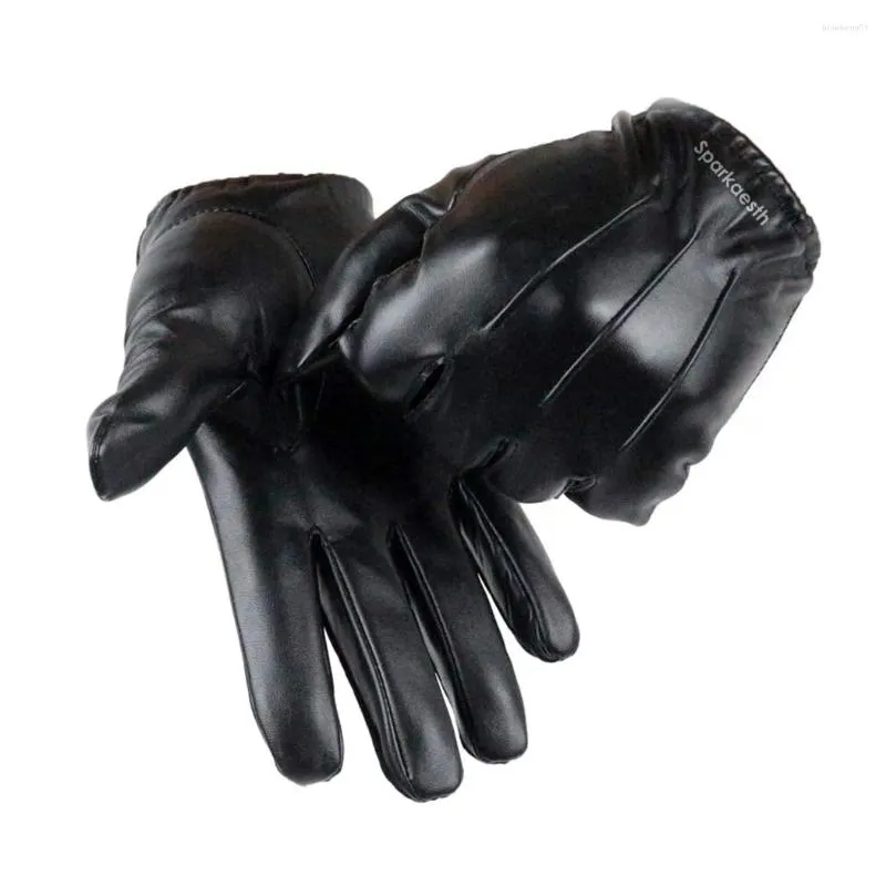 Sparkaesth – pinceaux de maquillage pour hommes, gants en cuir pour écran tactile, conduite d'hiver, poignet chaud