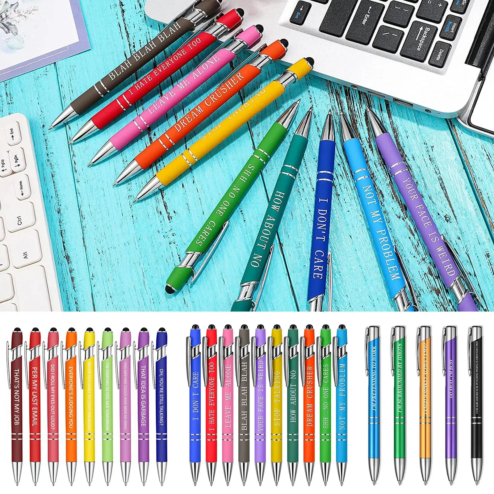 Set di penne a sfera Penne da scrittura in metallo Smooth Inspirational Business Signature Office School Supplies Regalo di compleanno di Natale 240124