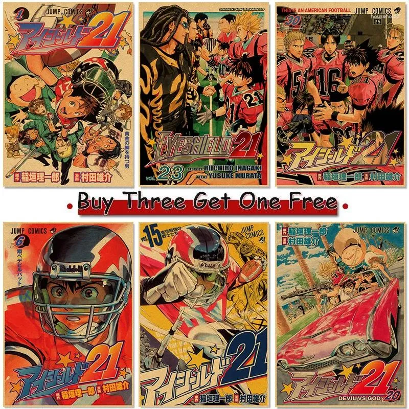 Peintures Dessin animé Anime Eyeshield 21 Affiche Kraft Paper Prints DIY Home Room Bar Café Décor Cadeau Art Peinture 4K HD