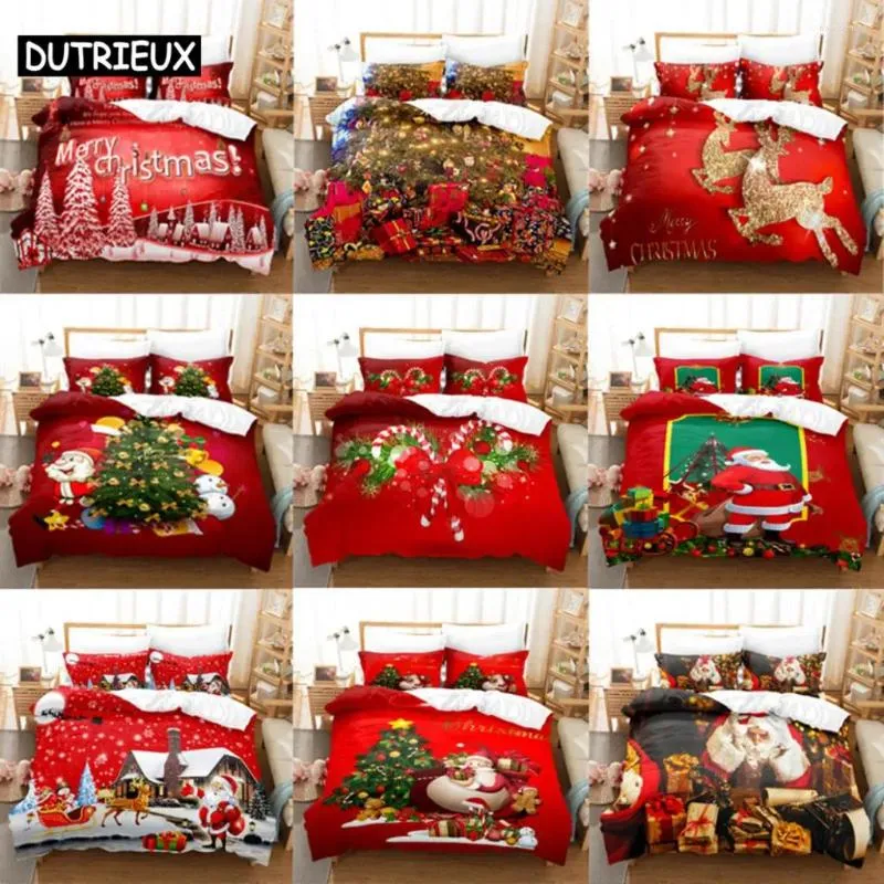 Set di biancheria da letto Set copripiumino di Natale 3D Piumino Trapunte Federa Lenzuola Doppia Queen King Doppia Completa Singola 3 PZ 2 PZ Camera da letto