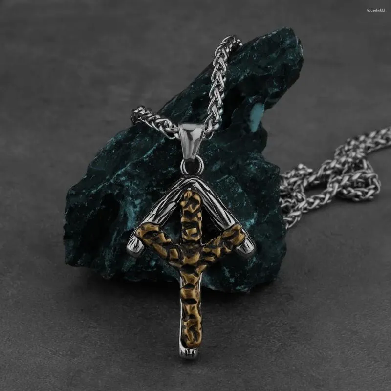 Naszyjniki wisiorek Viking Odin Rune Naszyjnik Nordic Symbol Retro Never Fade Amulet Lucky Men's Stain Stael Jewelry