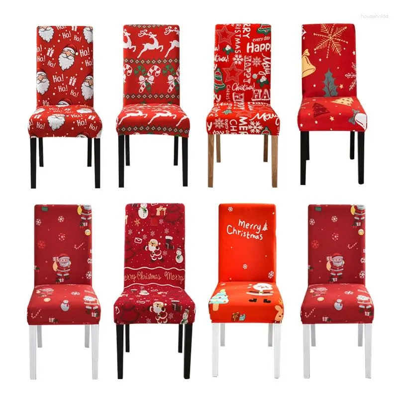 Chair Covers Christmas Dining Cover Elastic Seat Slipcover Stretch For Wedding El Banquet Room Office Anti-dirty