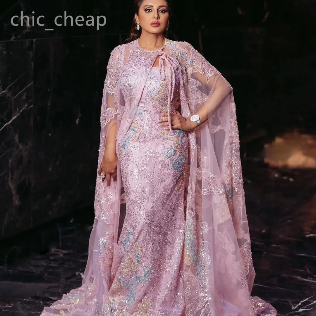 Ebi 2024 Aso Pink Sirène Robe de bal pailled Lace Two Pièces Soirée Fête Forme Deuxième réception Robes de fiançailles d'anniversaire Robe de Soire ZJ97 ES