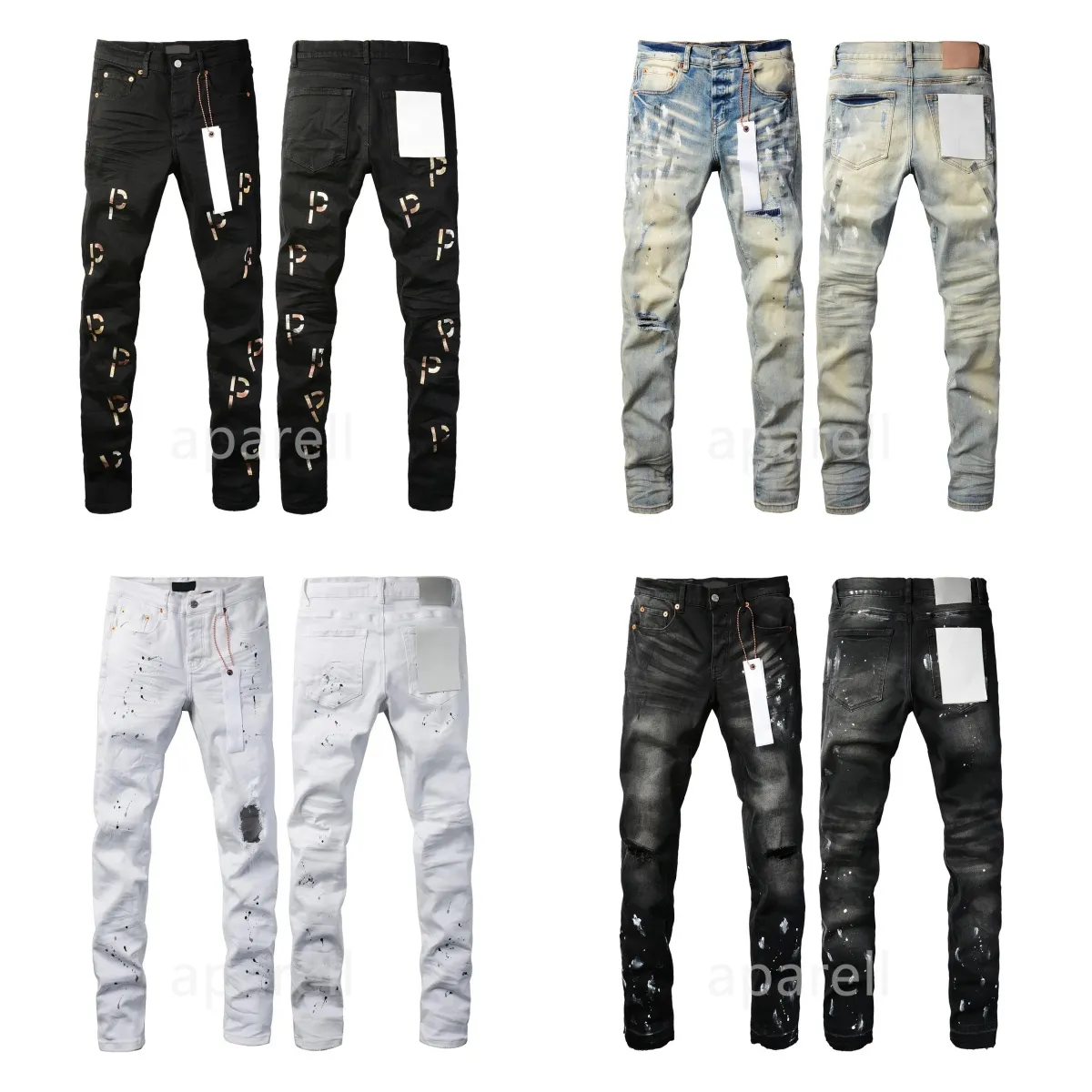 designer jeans purple jeans denim pants Fashion womens Elastic Skinny Ripped Jeans Buttons Fly Hip Hop Brand jeans for women White black pants