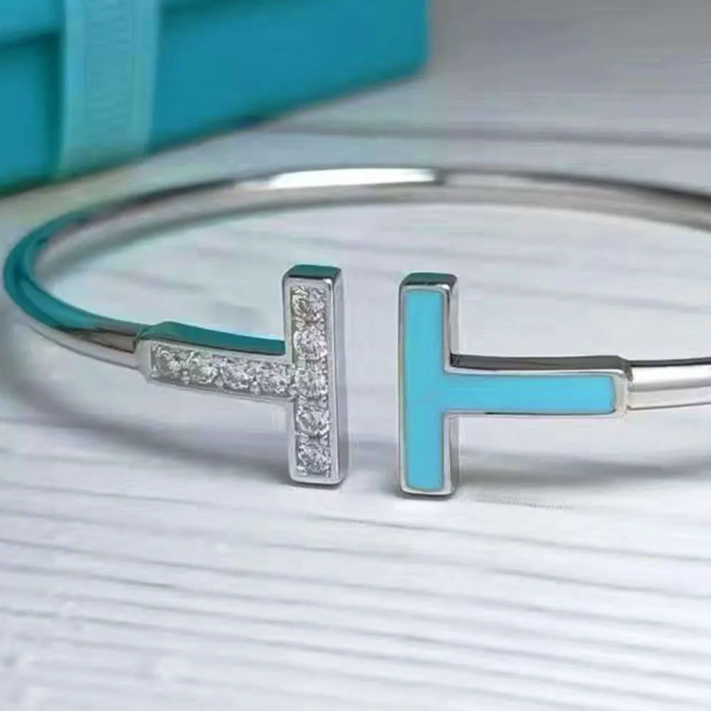 pulseira de diamante designer pulseira T pulseira pulseira de tênis 18k duplo T em forma de pulseira designer de jóias para mulheres pulseira de coração pulseira de ouro