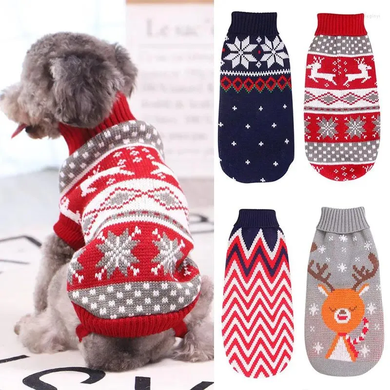 Köpek Giyim Küçük Orta Köpekler İçin Sıcak Evcil Giysiler Kış Noel Kazak Giyim Örgü Kostüm Karikatür Malzemeleri