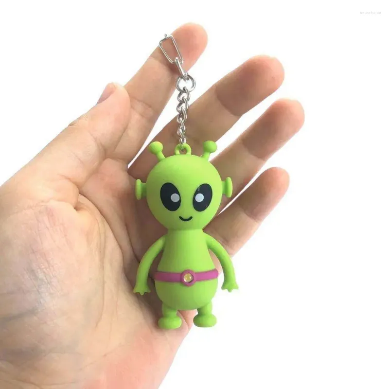 Keychains Cartoon Fashion Sac suspendu pour hommes pour hommes femmes électriques Alien Spaceship LED LEUR LEUR LEUR LE CAVEY