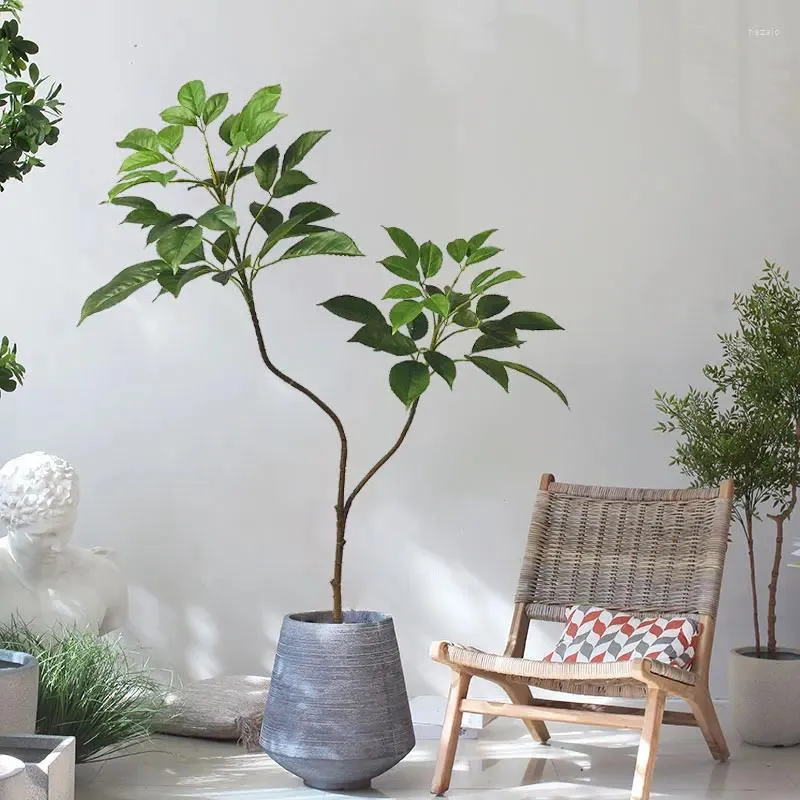 Dekorativa blommor 105 cm stora tropiska växter Fake Ficust Tree Plastic Fiddle Leaf Fig faux gren för hemmakontor inomhus utomhusdekor