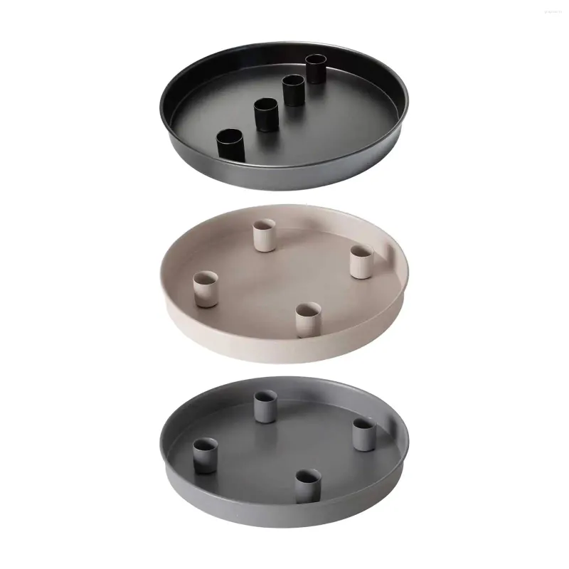 Candle Holders Holder Tray Home Decoration Round Modern Trays For Pillar Candles Party Kitchen Coffee Table Wedding Year