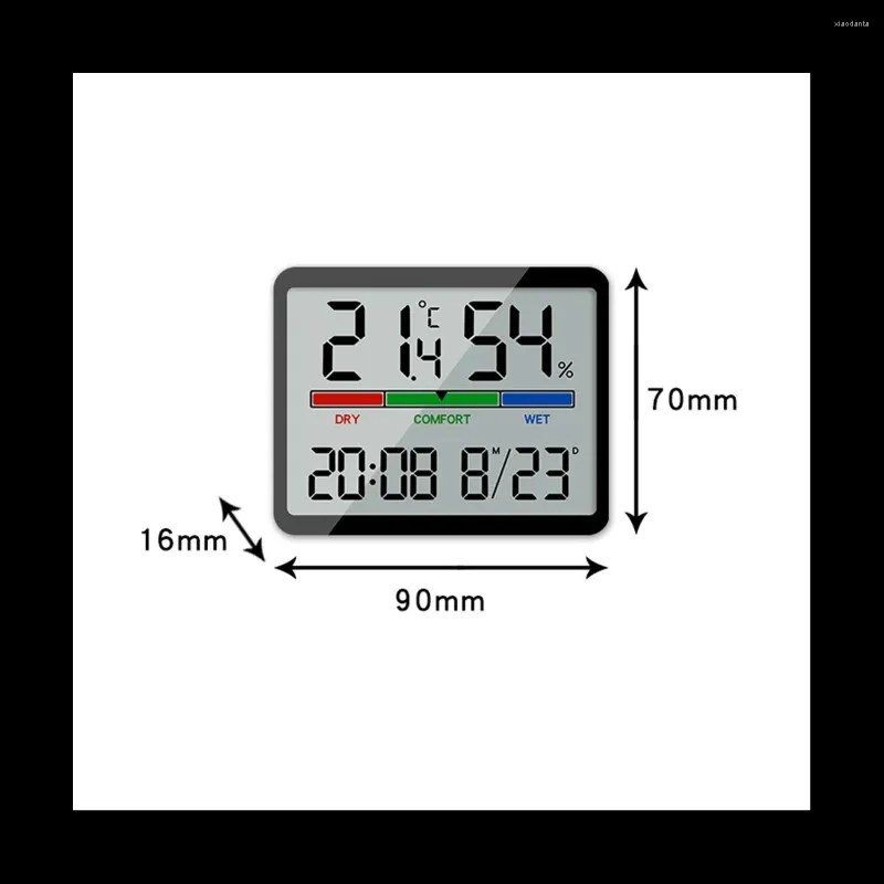 Väggklockor digital väckarklocka temperatur och fuktmätare multifunktionell inomhushushåll elektronisk -b