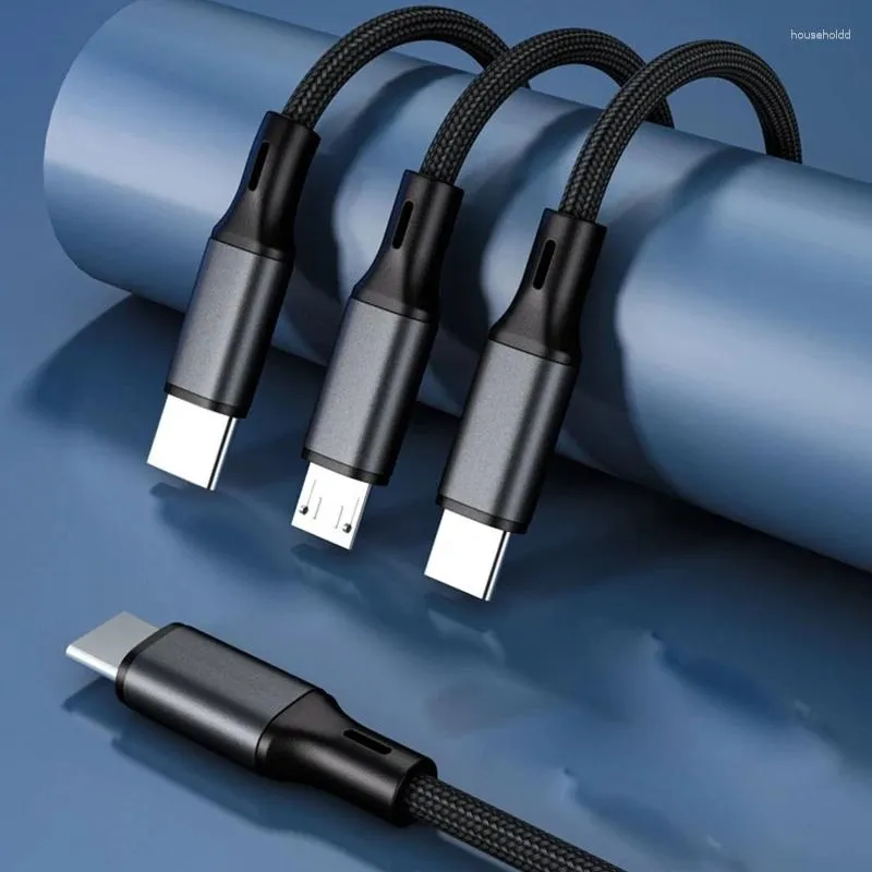 En 1 Cable de carga múltiple USB C a conector micro dual Cable de carga rápida para teléfonos celulares, tabletas y más