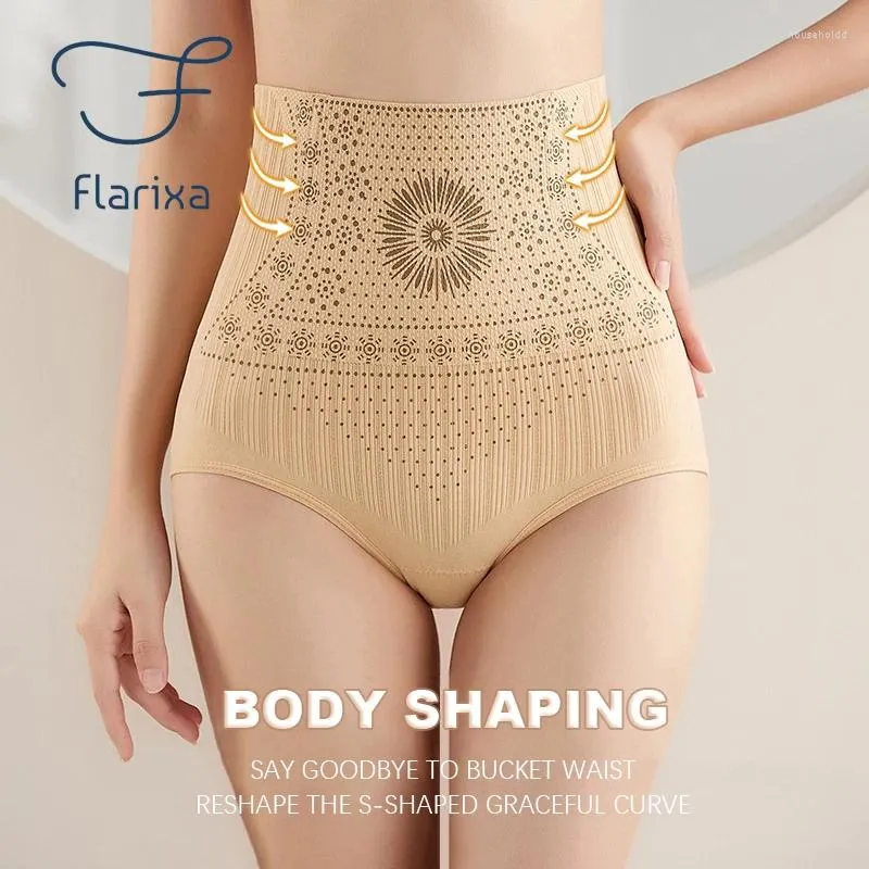 Vrouwen Slipje Flarixa Naadloze Hoge Taille Platte Buik Lichaam Vormgeven Ondergoed Comfort Postpartum Buikbroek Slips