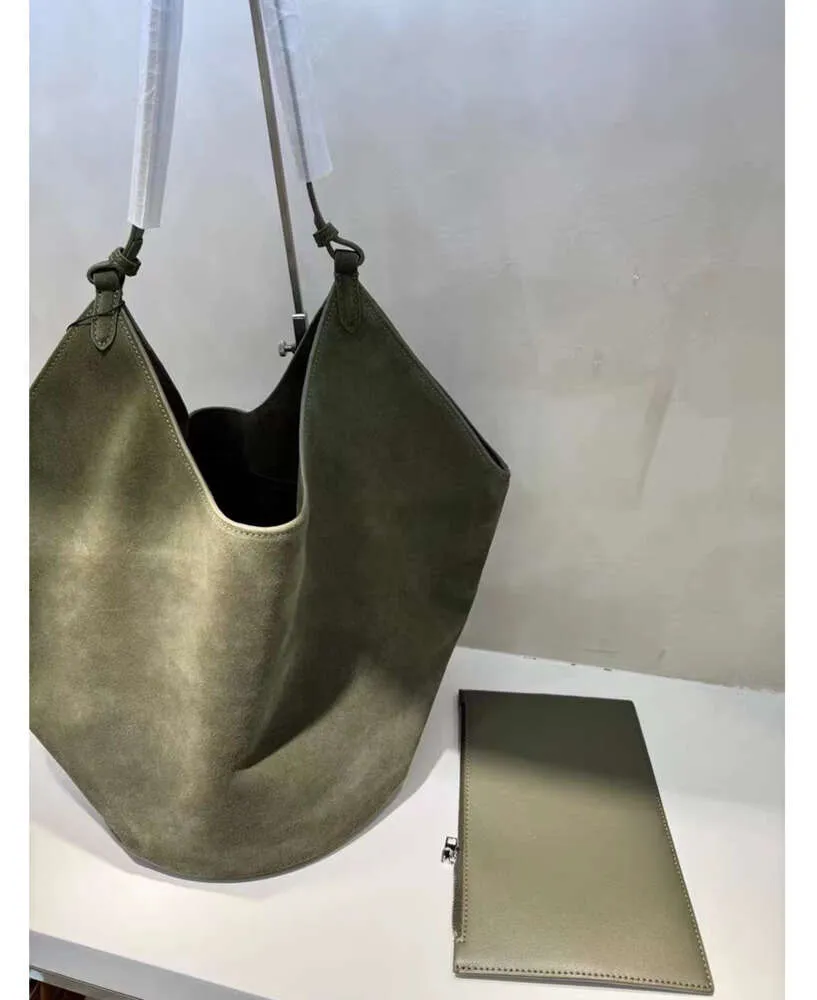 Khaite Autumn/Winter Handbags Matte CowhideSuede Dumpling Bucket Style Niche Single Shourdel