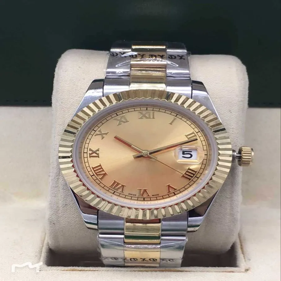 vendesi orologio classico da uomo meccanico automatico impermeabile con calendario in acciaio inossidabile, quadrante romano, movimento di alta qualità3255