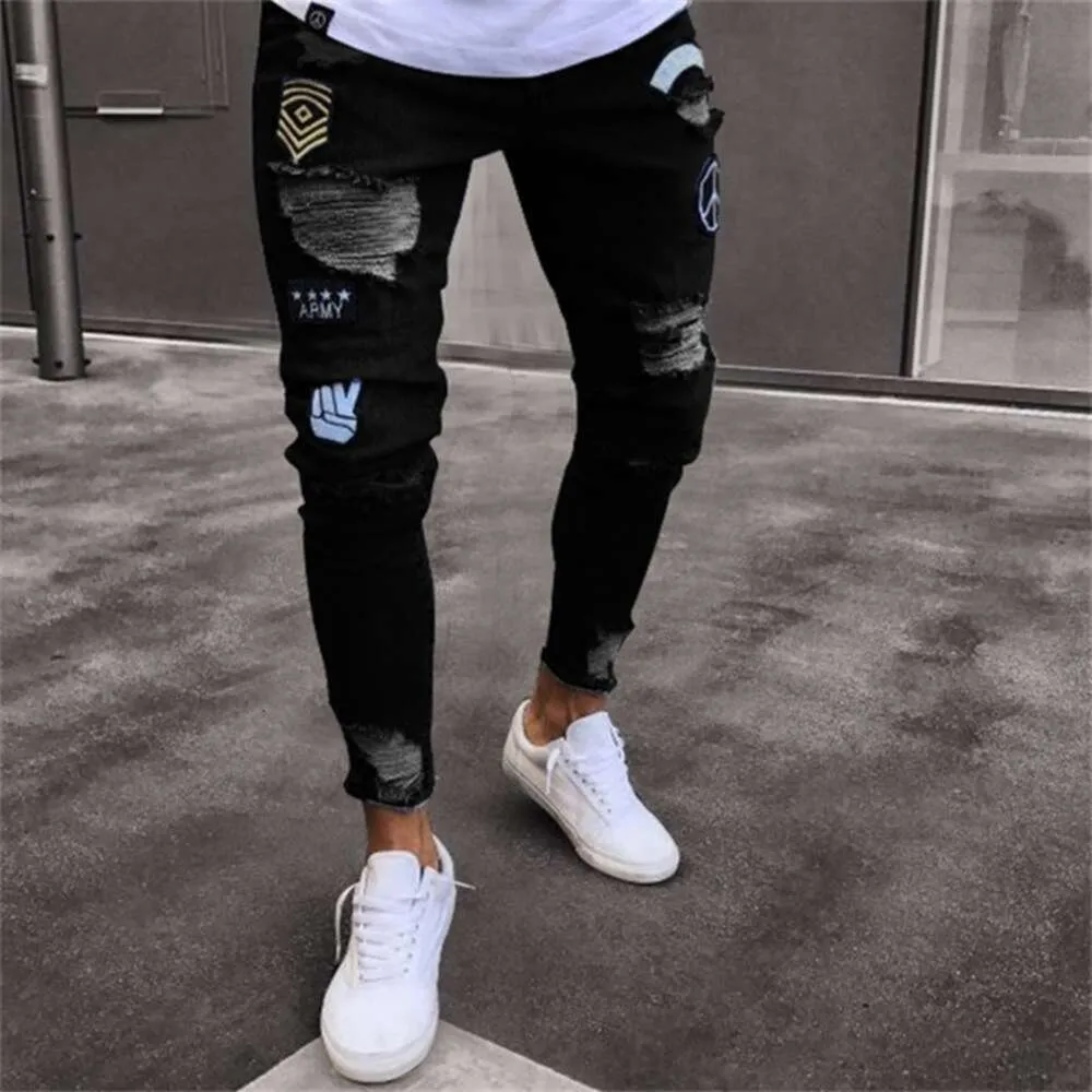 Hot Verkoop Mannen Jeans Zwarte Jeans Mannen Casual Mannelijke Jean Skinny Motorfiets Hoge Kwaliteit Denim Broek