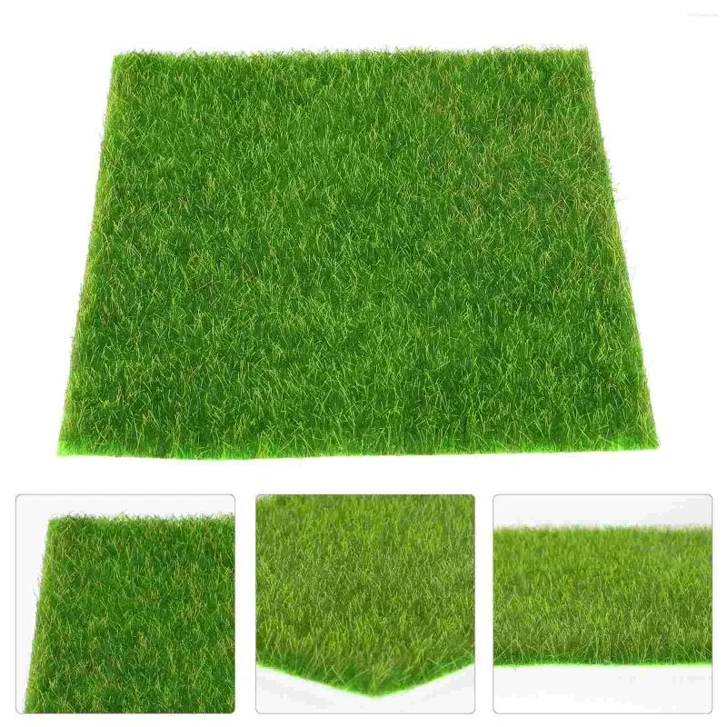 Dekorativa blommor Lawn Garden Decor Artificial False Grass Life Realistic Mini Miniature Decoration Fake Plant