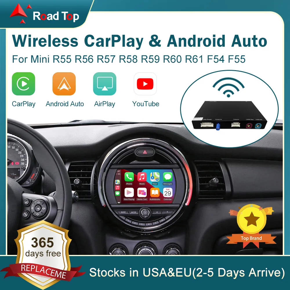 Беспроводная связь CarPlay Android Auto для Mini R55 R56 R57 R58 R59 R60 R61 F54 F55 Car Clubman Countryman Hardtop Cooper John Cooper Works