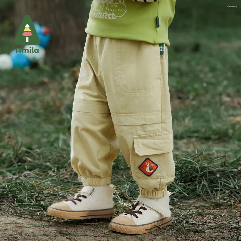 Pantaloni Amila Pantaloni per neonato 2024 Primavera Ricamo Tute larghe Abbigliamento casual per bambini 0-6 anni Moda Due colori