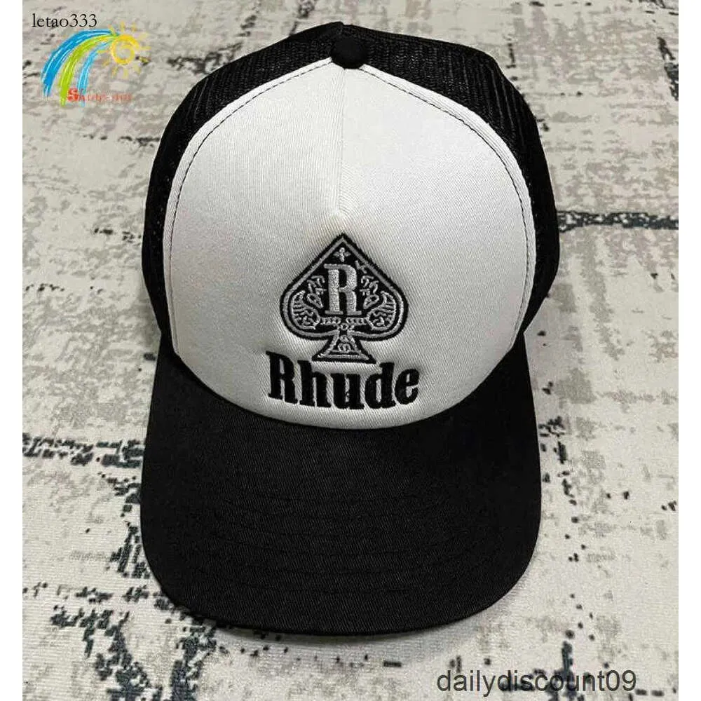 Haute qualité en plein air crème solaire maille patchwork chapeau hommes femmes étiquettes réglable large bord coeur broderie Rhude casquette de baseball8919247