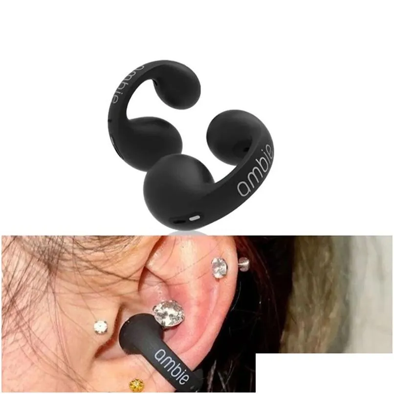 Handy-Kopfhörer 1 Kopie für Ambie Sound Earcuffs Ohrknochenleitungsohrring Drahtloses Bluetooth Auricare Headset Tws Sport Earb Dhiwk