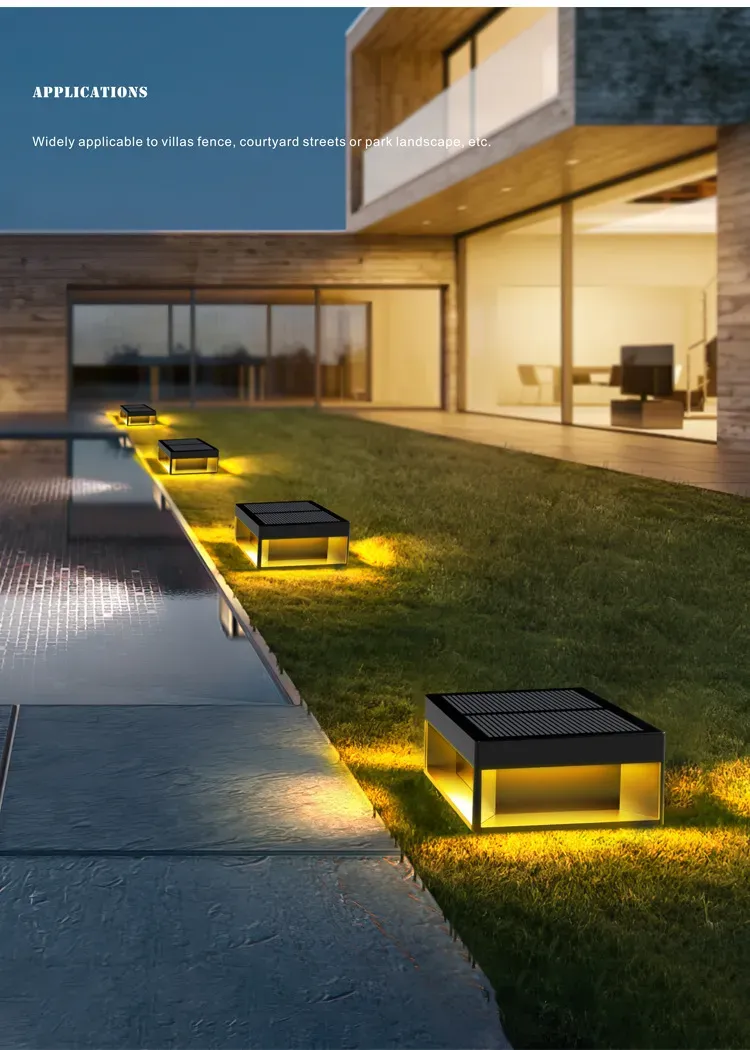 Aluminum Solar Pillar Post Light Outdoor Waterproof Garden Lamp Light