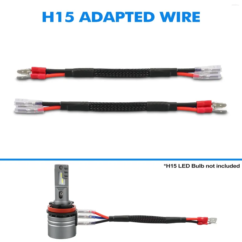 Sistema di illuminazione 2 pezzi H15 LED cavo di prolunga cablaggio cablaggio conversione faro connettore cavo adattatore lampadina alogena