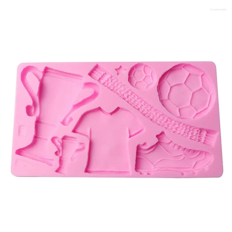 Bakningsformar 3D Football Cup Sport Silikon Mögel Fondant Mold Cake Pastry Decor Tools Harts Ordament Handgjorda tvål