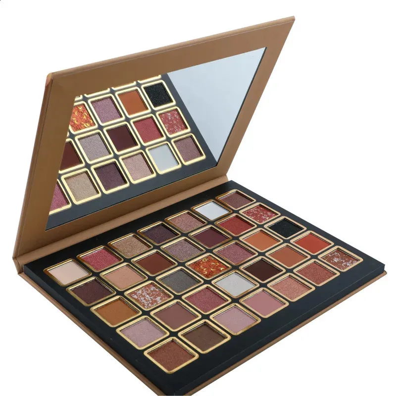 Palette de fards à paupières nus, 35 couleurs, vente en gros, marque privée, ombre à paupières nue, neutres chauds, maquillage léopard sauvage, 240123