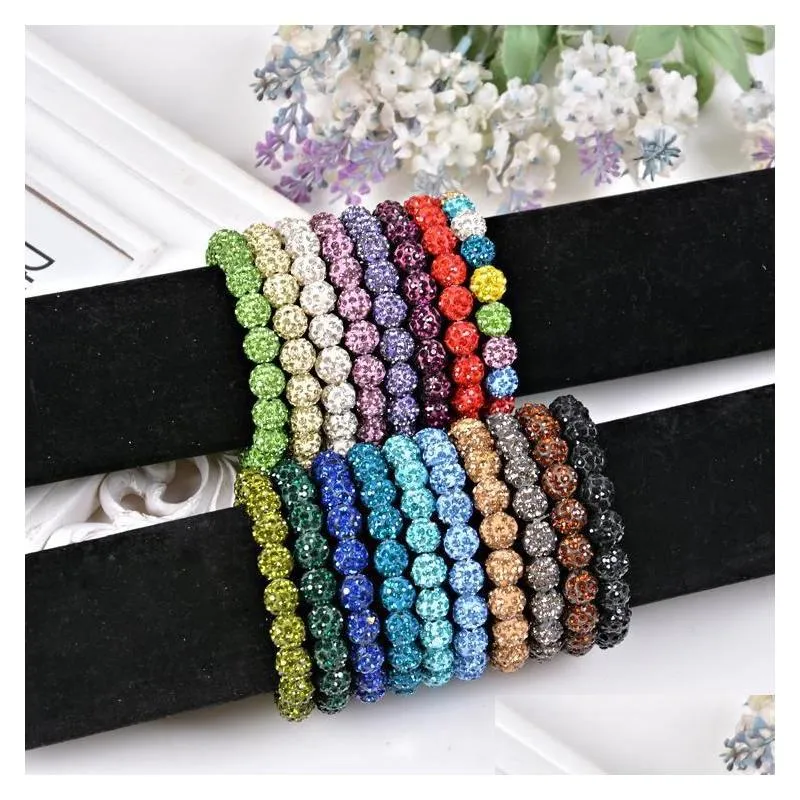 Bracelets de charme Bracelet de charme Sham 20 boules / pcs à la main Crystal Strand Perle Drop Livraison Bijoux Bracelets Dhjbj