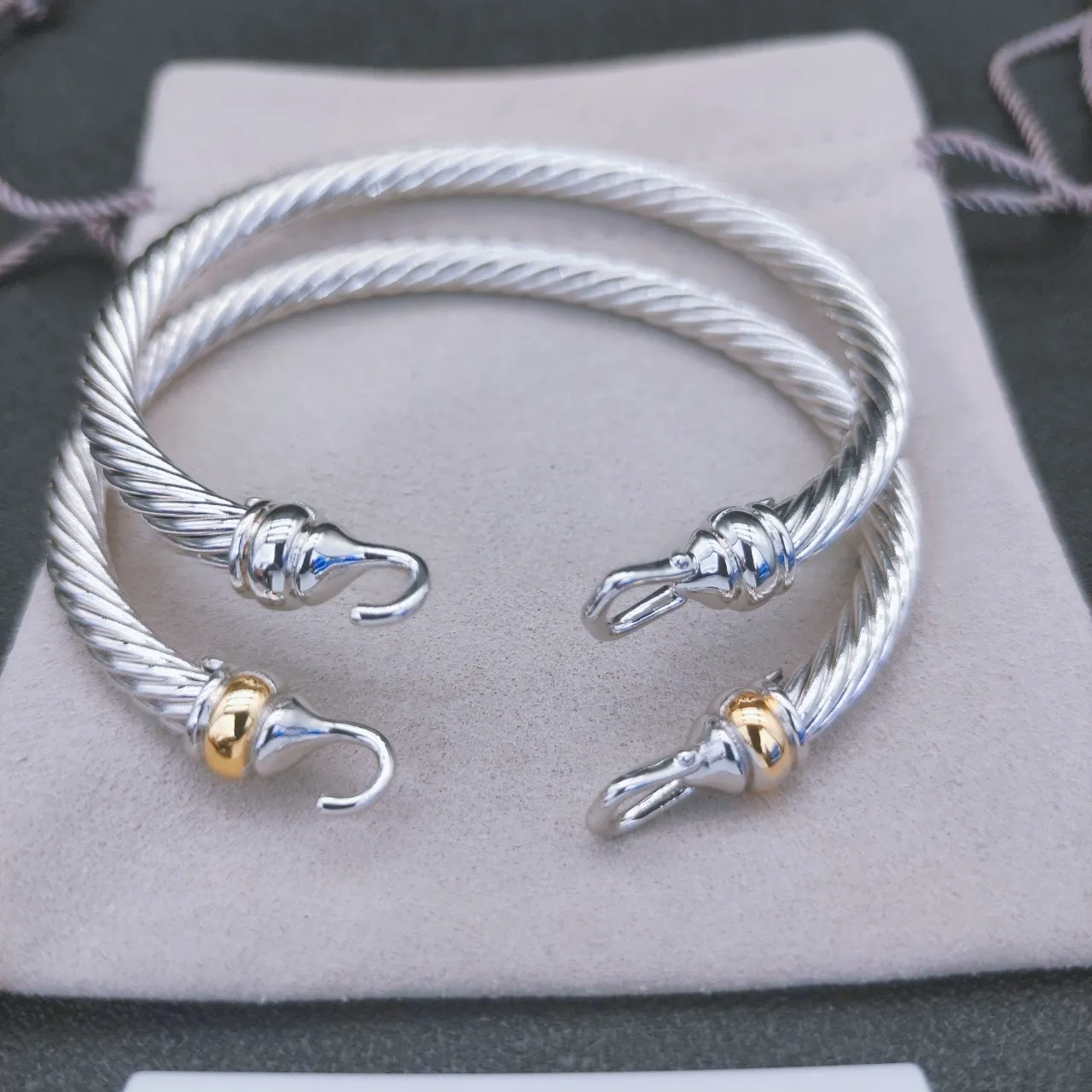 Designer Cable Bracelets Luxury Bracelet For Women Bangles Men Women Jewelry Gifts Silver Gold Pearl Gemstone Head X Shaped Twisted Cable Cuff Bracelet 5MM Thick From 21 76 DHgate