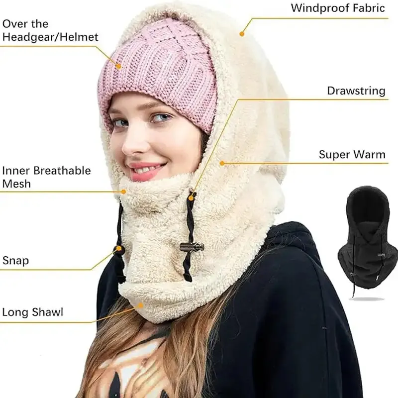 Sherpa Fleece Ski Mask Balaclava Wind Resistant Winter Face  display picture 2