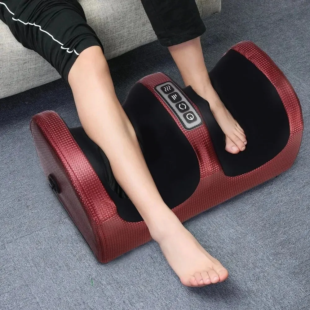 Electric Foot Massager Shiatsu Kneading Deep Tissue Relax Heated Roller Calf Pain Relief Fatigue Muscles Vibrator Machine Health 240127