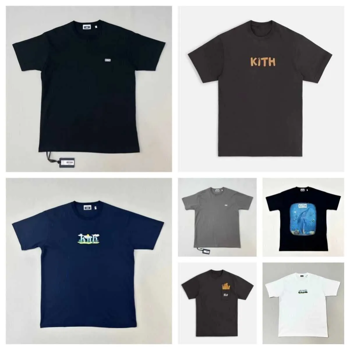 Designer Mens t Kith Crewneck krótkie rękawe