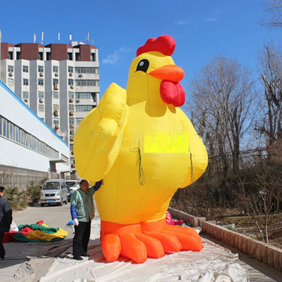 vendita all'ingrosso Attraente pollo gonfiabile soffiato ad aria gallo modello gigante animali gonfiati per decorazioni di eventi all'aperto